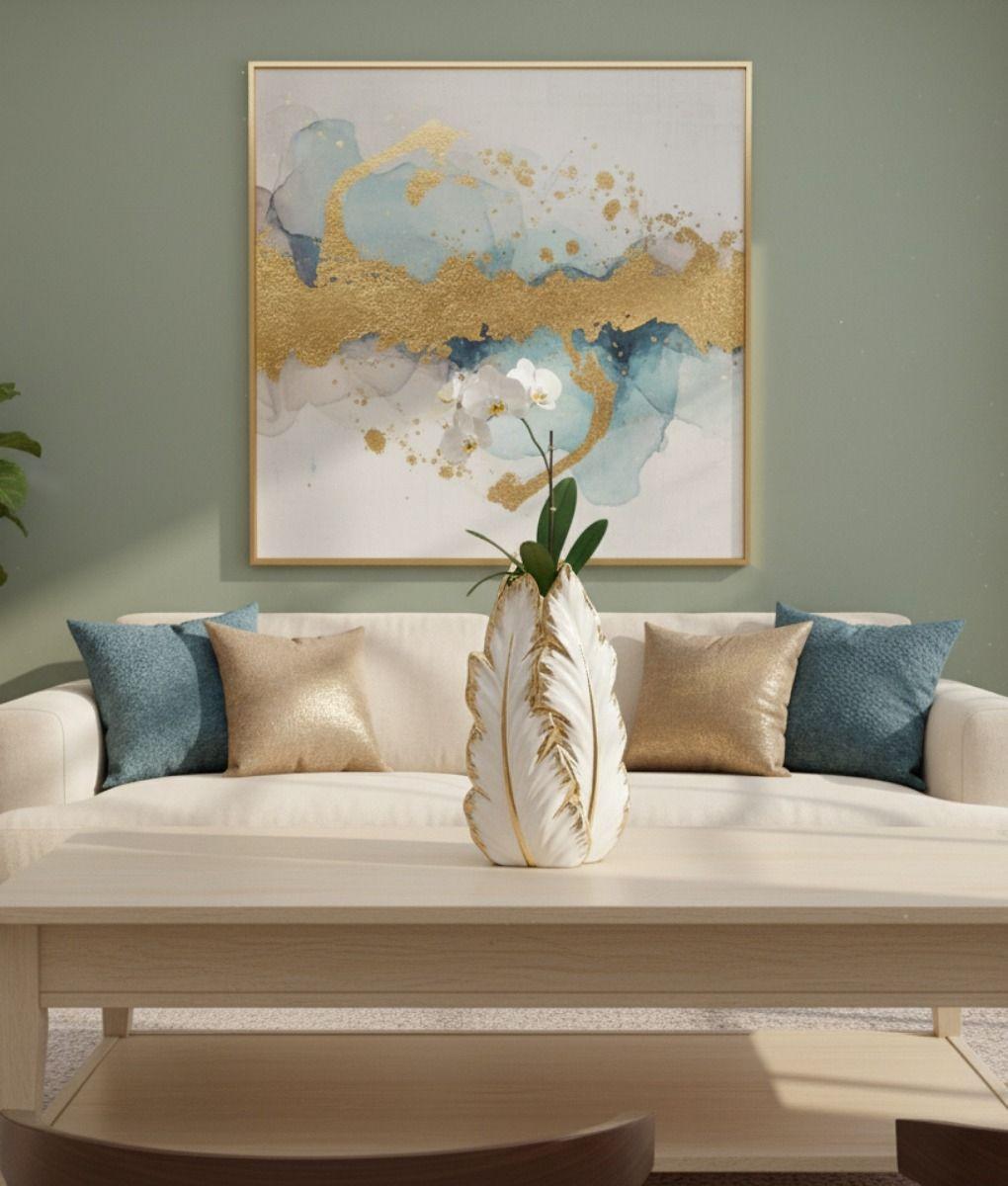 Florero Jarrón Decorativo Pluma Alada Adorno Moderno Jhn-7