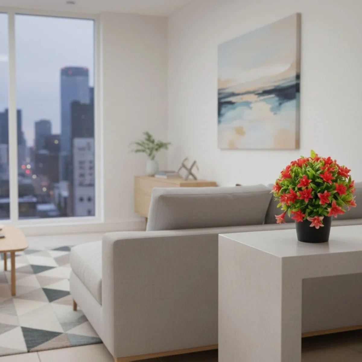 Set 2 Planta Artificial Decorativa Arreglo Floral Adorno Jhn-6