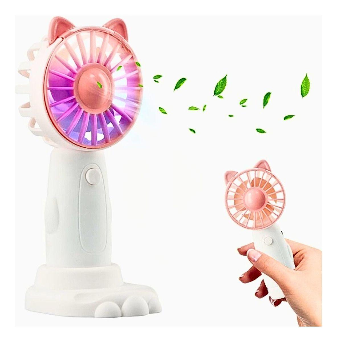 Set 3 Mini Ventilador Orejas Conejo Gato Mano Portátil  Lau-0