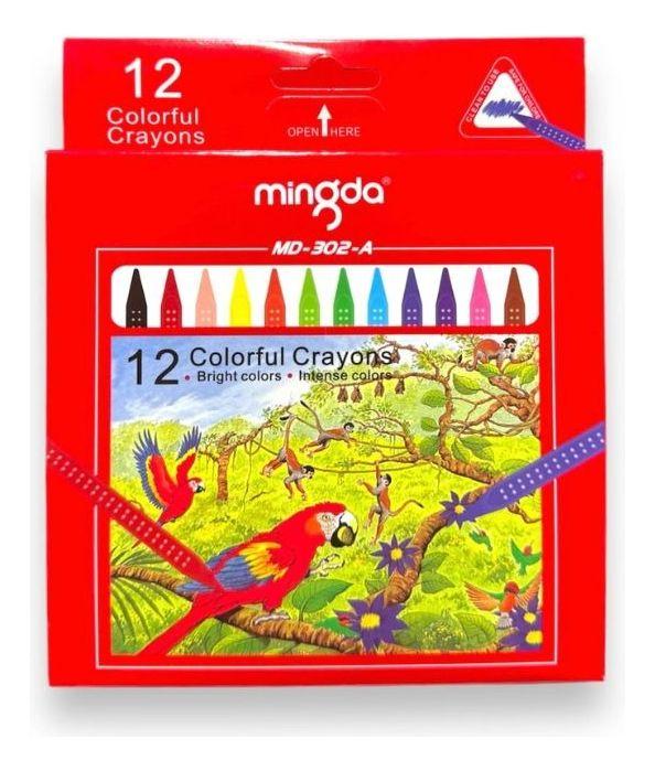 SET 4 CAJAS CRAYONES LAPICES TRIANGULAR 12 COLORES NIÑOS LAU-4