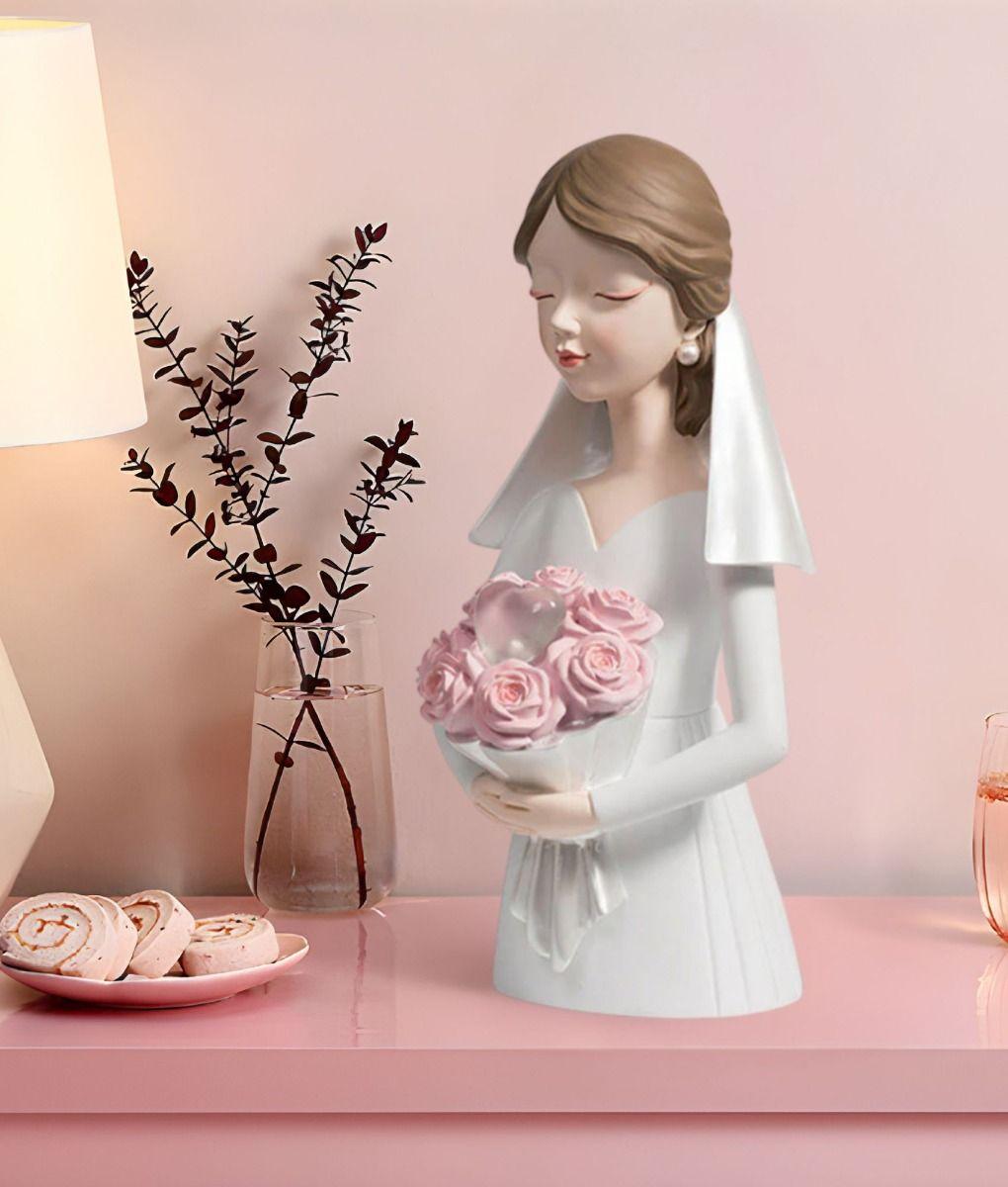 Estatua Figura Novia Decorativa Corazón Adorno Hogar Jhn-6
