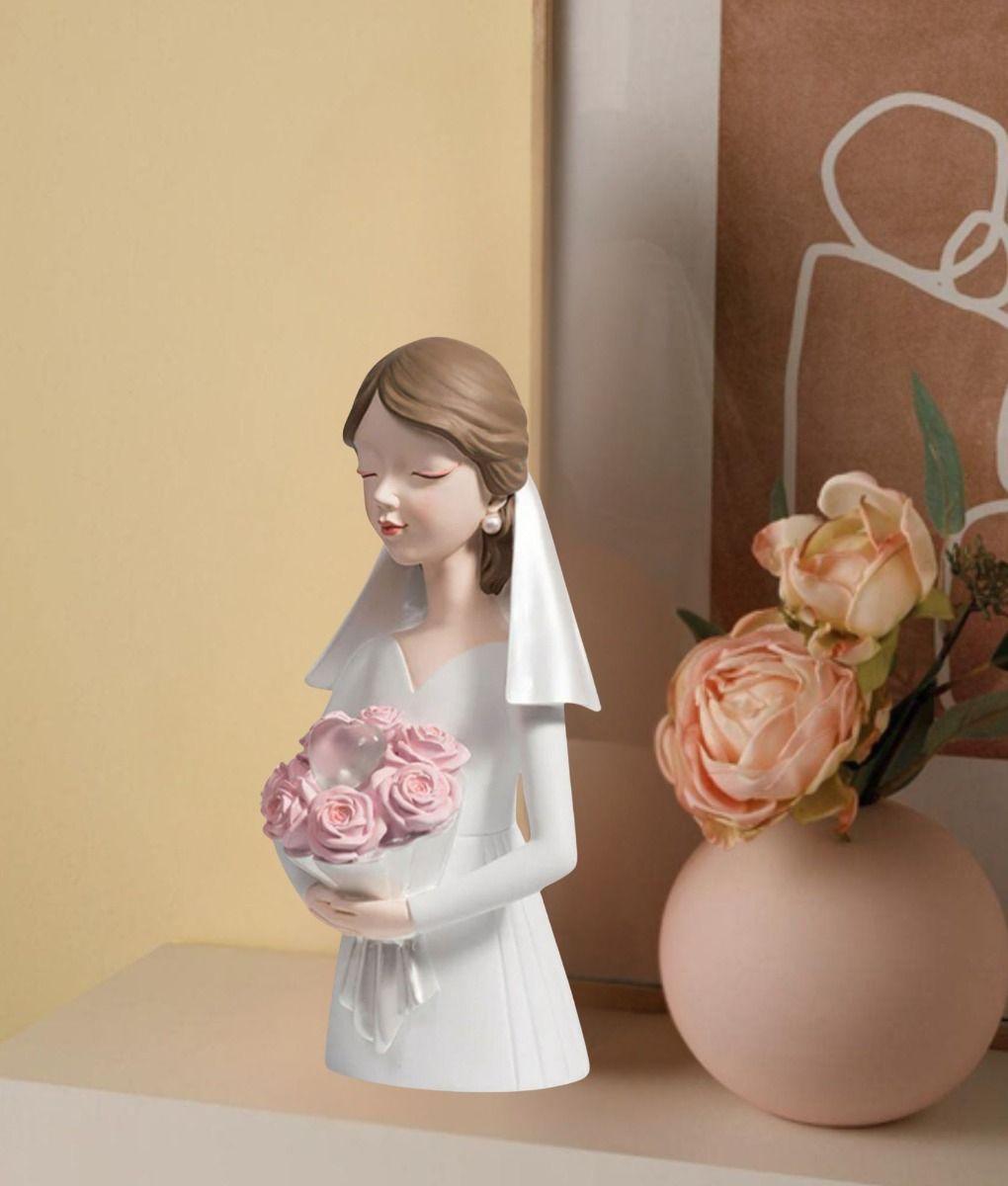 Estatua Figura Novia Decorativa Corazón Adorno Hogar Jhn-7