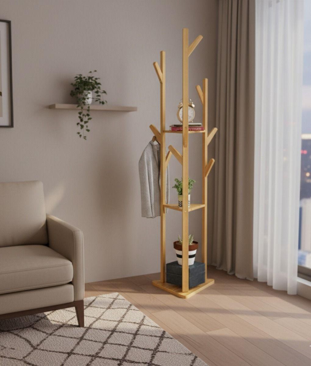 Perchero Pie Decorativo Estilo Árbol Estantería Hogar Jhn-4