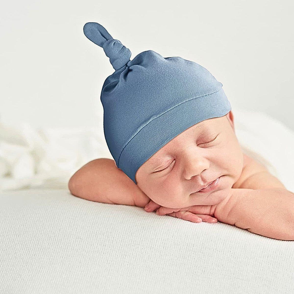 Set 4 Gorros Algodón Recien Nacido Suave Elastico Bebe Lau-7
