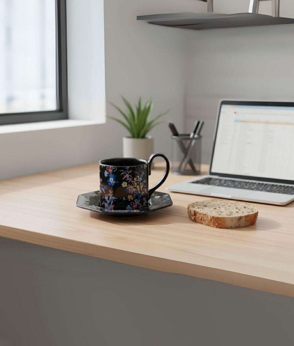 Taza Decorativa Elegante Platillo Floral Hogar Jhn-6