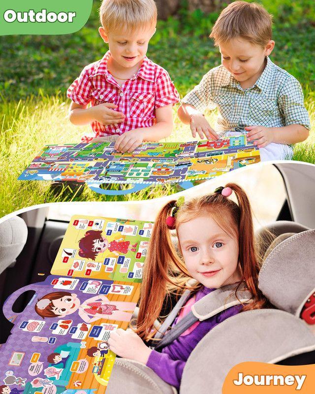 Set 3 Juego Libro Pegatinas Autos Camiones Niños Lau-3