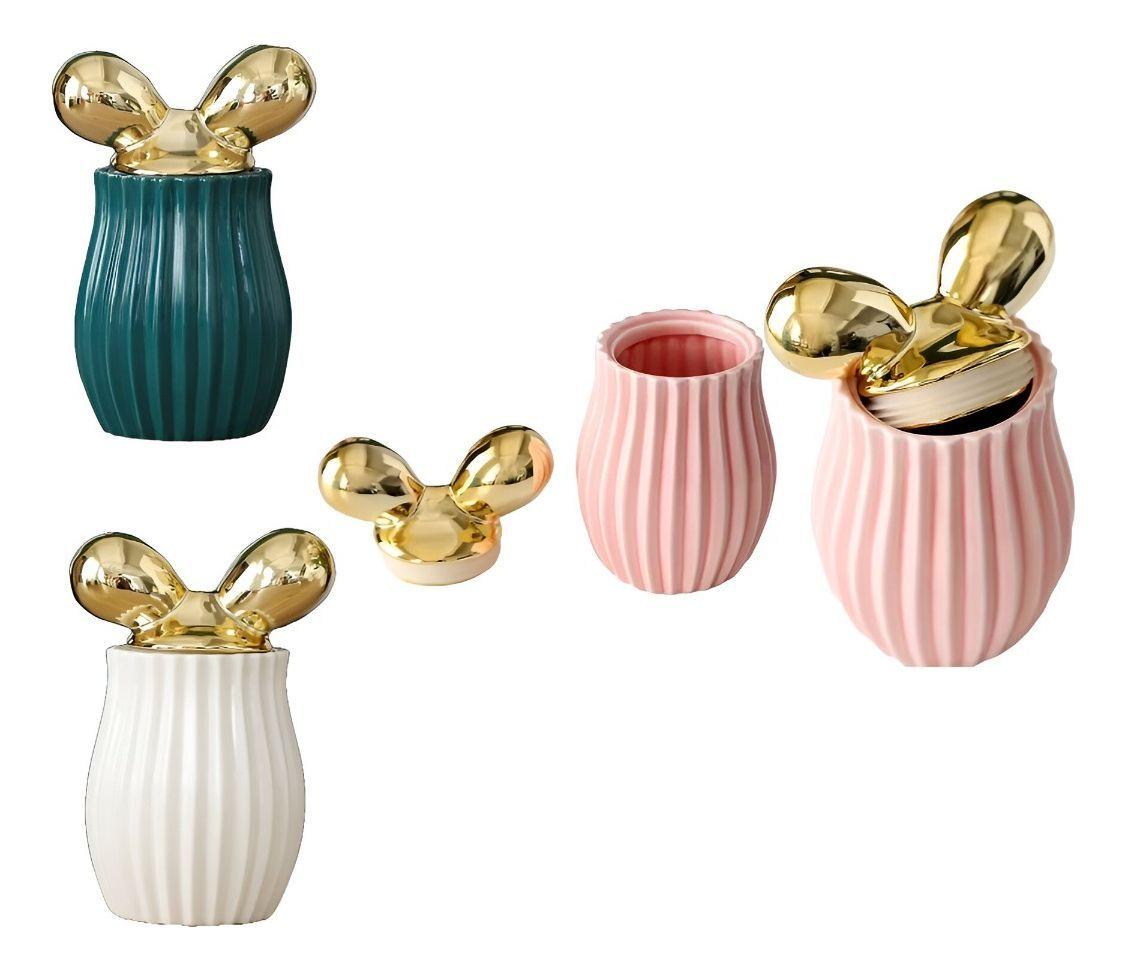 Tarro Almacenamiento Cerámica Decoración Moderna Jhn-4
