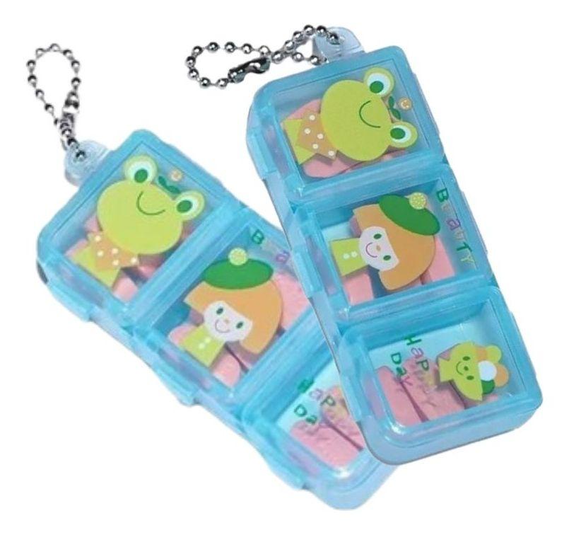 SET 8 PASTILLERO MINI DIBUJOS ANIMADOS 3 COMPARTIMIENTOS LAUII-0
