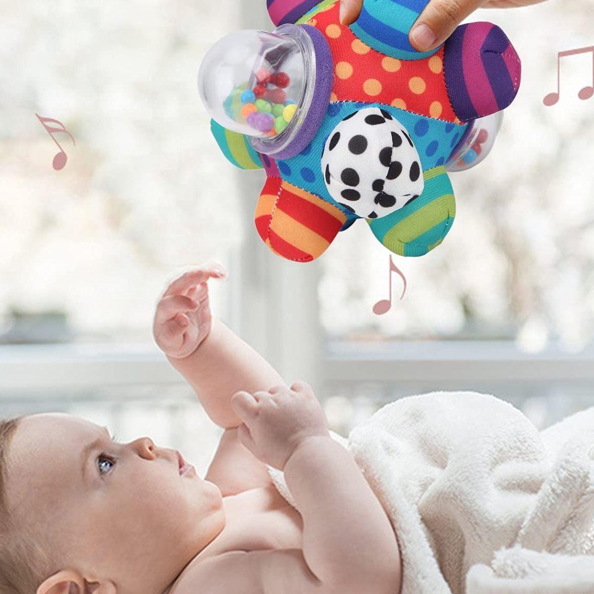 SONAJERO FORMA PELOTA FELPA SENSORIAL MOTRIZ BEBE LAU-3