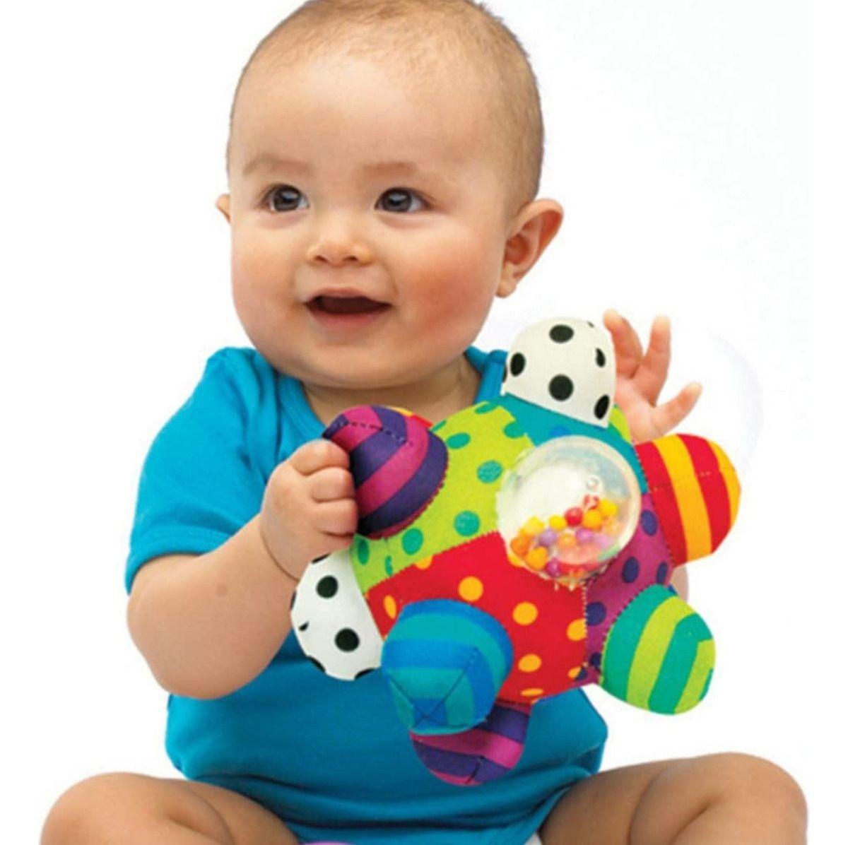 SONAJERO FORMA PELOTA FELPA SENSORIAL MOTRIZ BEBE LAU-6