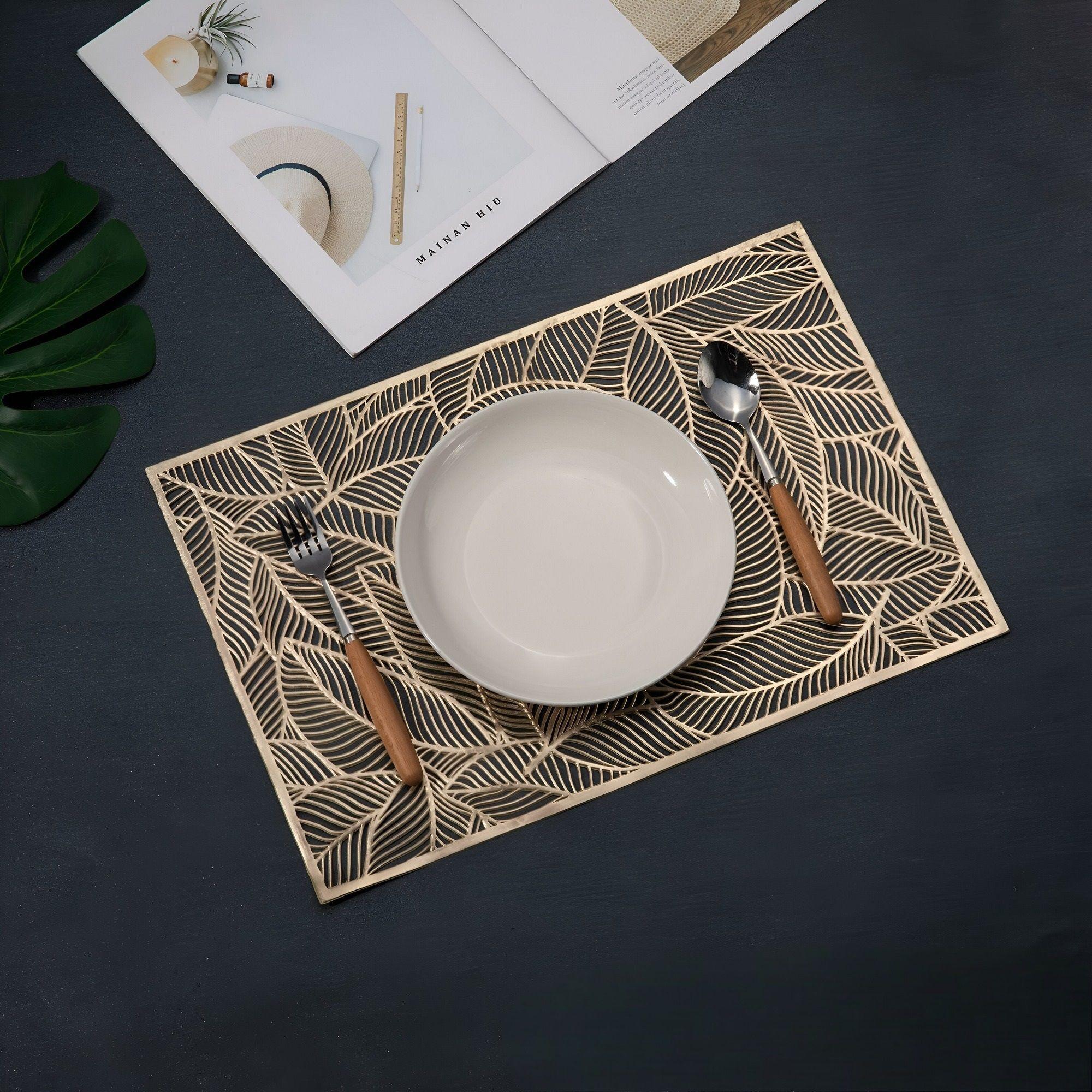 Set 8 Mantel Individuales Cuadrado Antideslizante Cocina Lau-6
