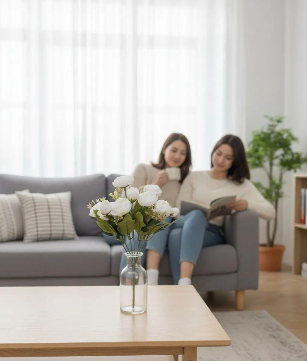 Set 2 Ramo Decorativo Flores Artificiales Adorno Floral Jhn-3