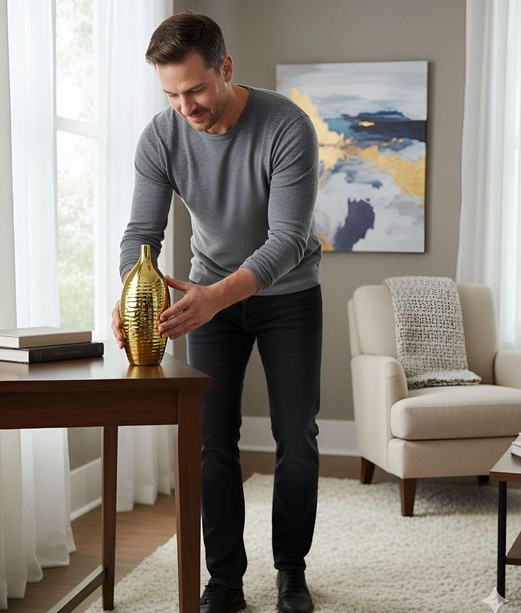 Florero Decorativo Moderno Diseño Ondas Hogar Jhn-3