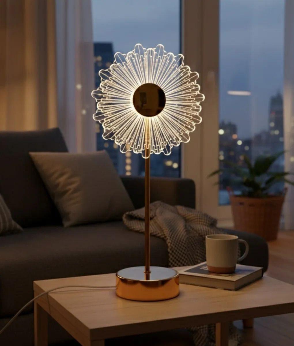 Lámpara Decorativa Mesa Diseño Floral Escultural Jhn-3