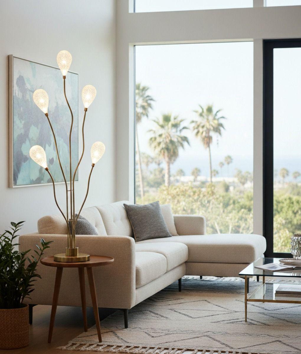 Lámpara Pie Moderna Decorativa Diseño Orgánico Jhn-8