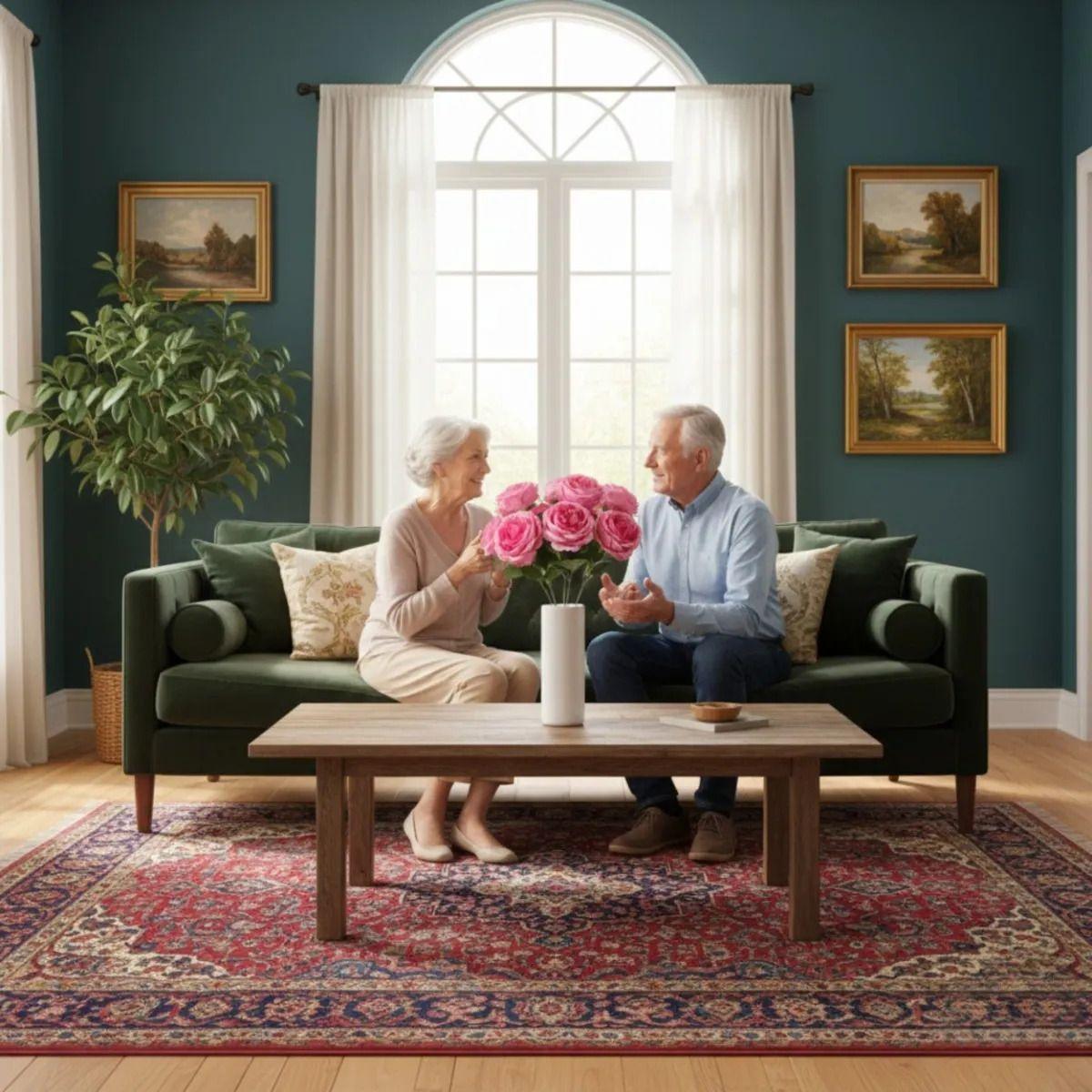 Set 2 Ramo Artificial Rosas Diseño Estilo Americano Jhn-5