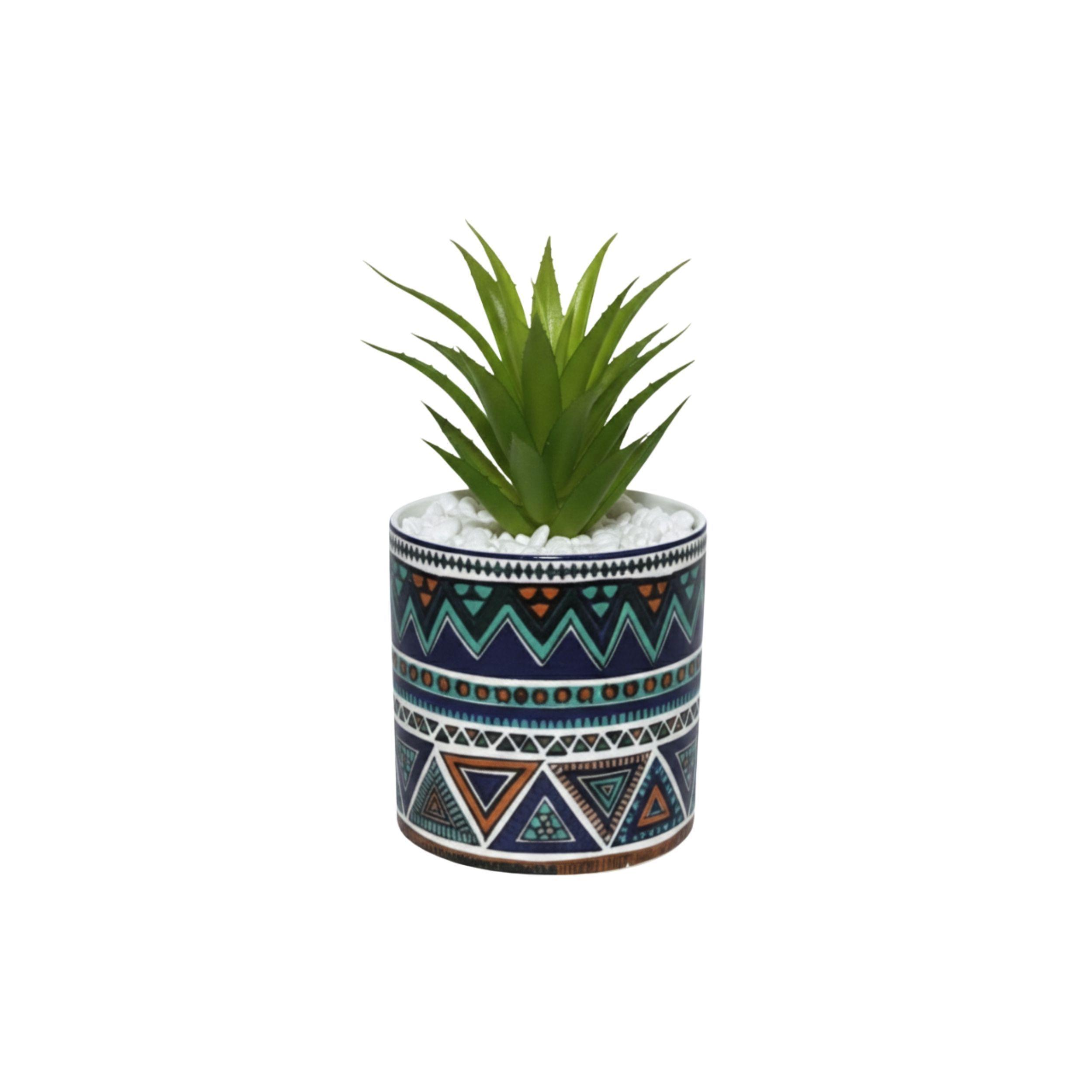 Maceta Artificial Decorativa Etnica Planta Suculenta ALJ-1