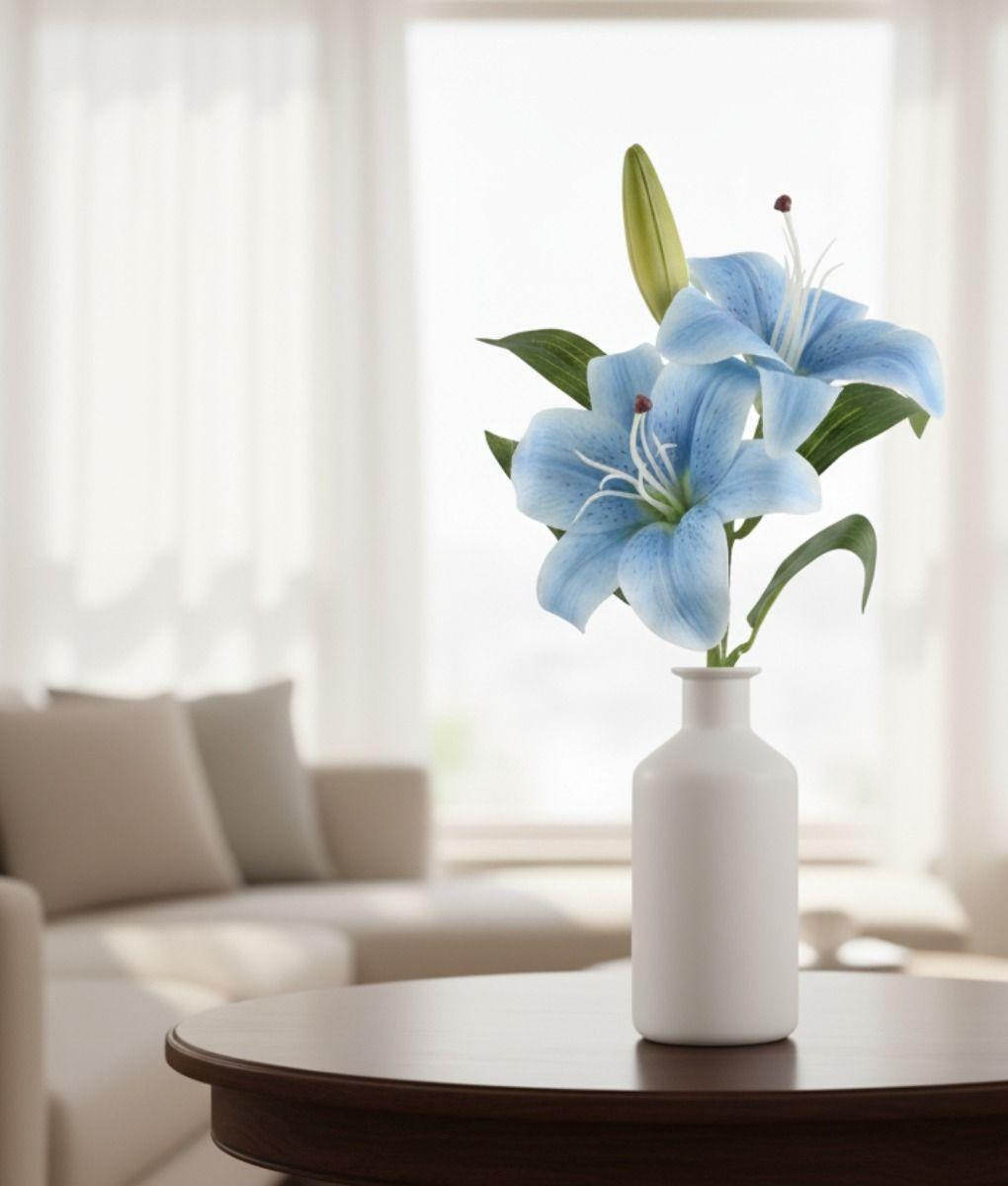 Set 3 Flores Artificiales Lirios Tallo Decorativo Adorno Jhn-8