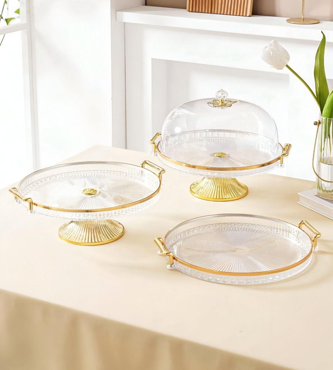 Soporte Pasteles Tapa Bandeja Servir Transparente Jhn-1