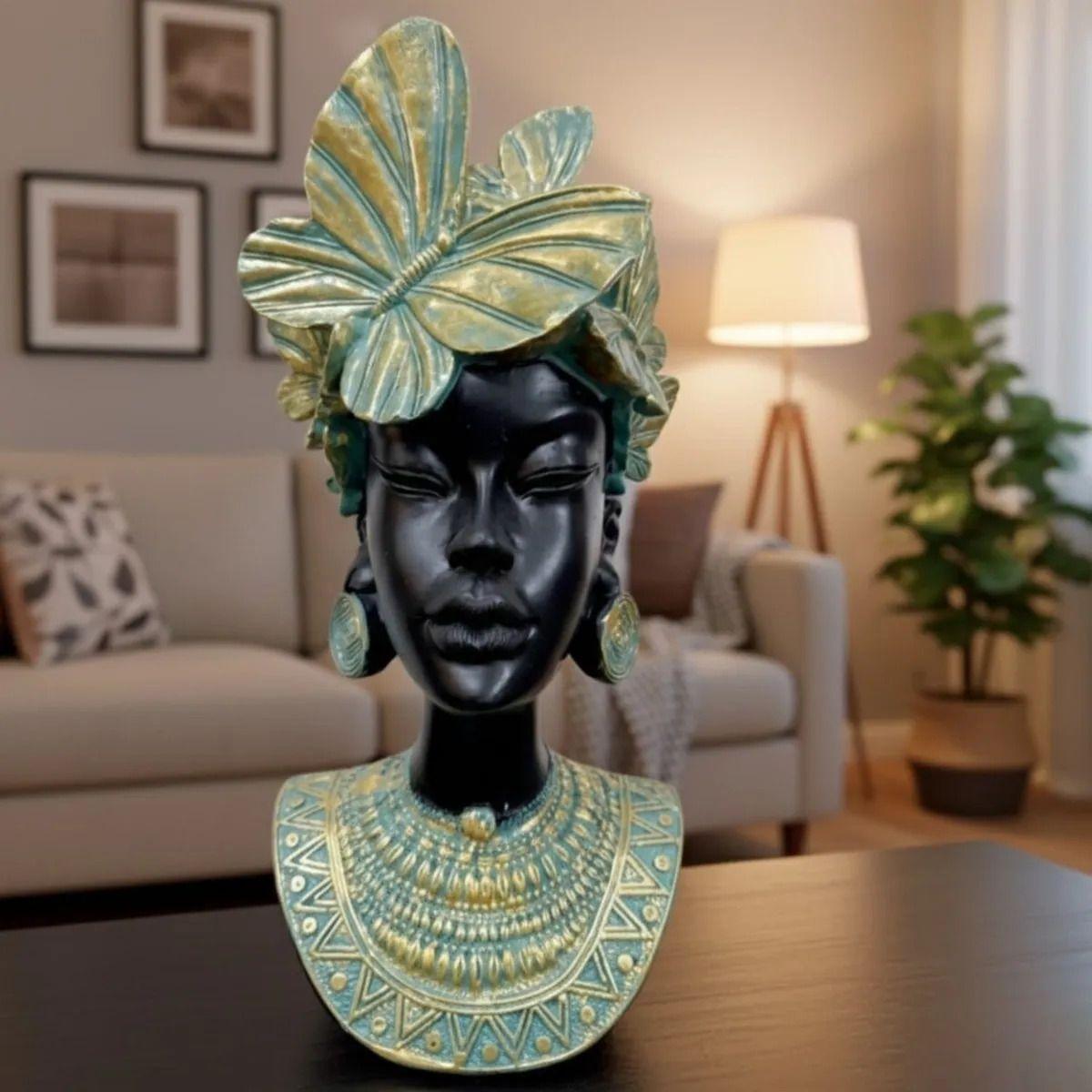 Escultura Rostro Mujer Mariposas Joyería Ancestral AJ-8