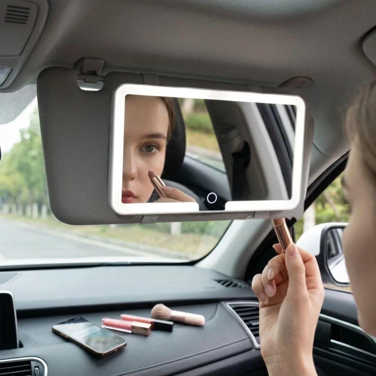 Espejo Visera Carro Maquillaje Luz Led Recargable ALJ-2