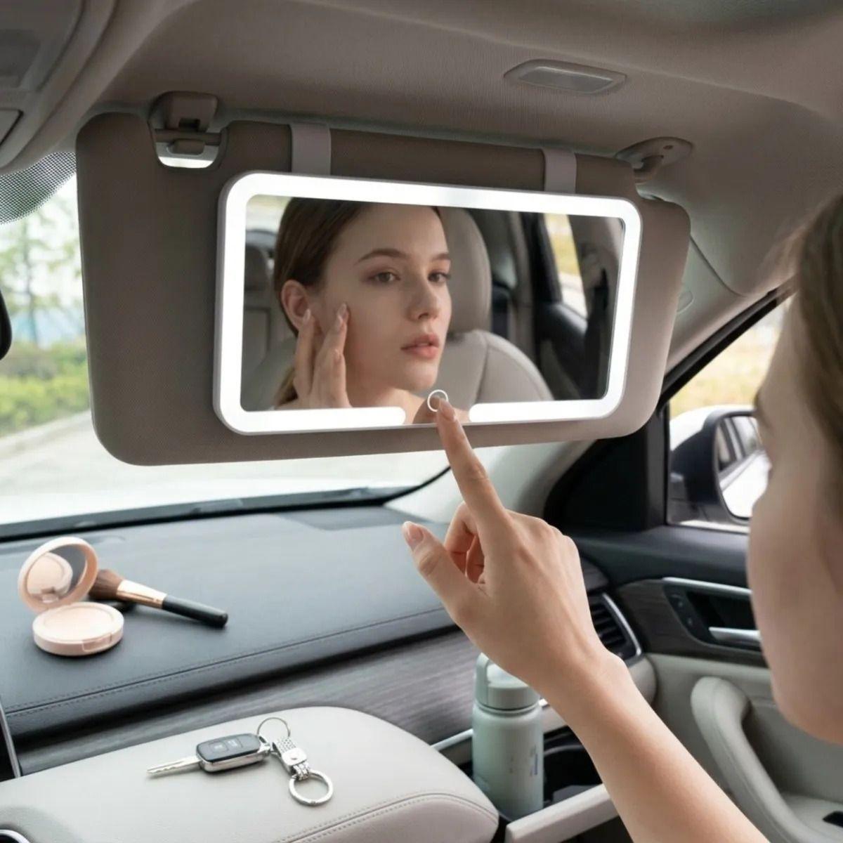 Espejo Visera Carro Maquillaje Luz Led Recargable ALJ-4