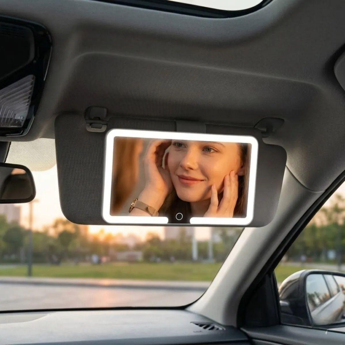 Espejo Visera Carro Maquillaje Luz Led Recargable ALJ-5