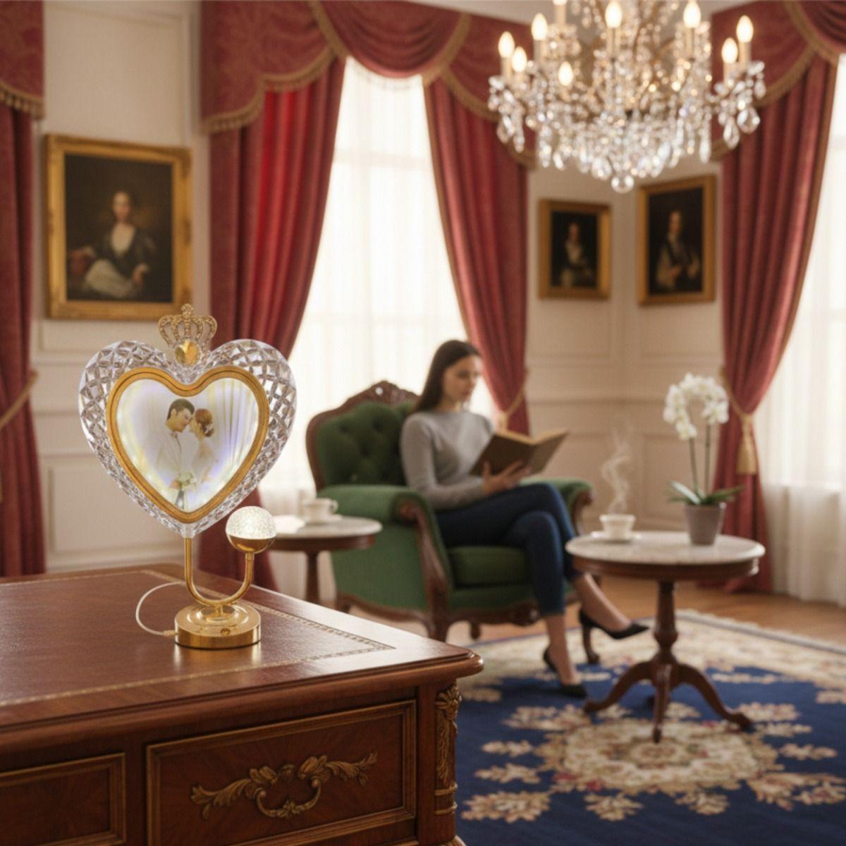 Portarretrato Decorativo Corazón Digital Corona Imperial Jhn-3