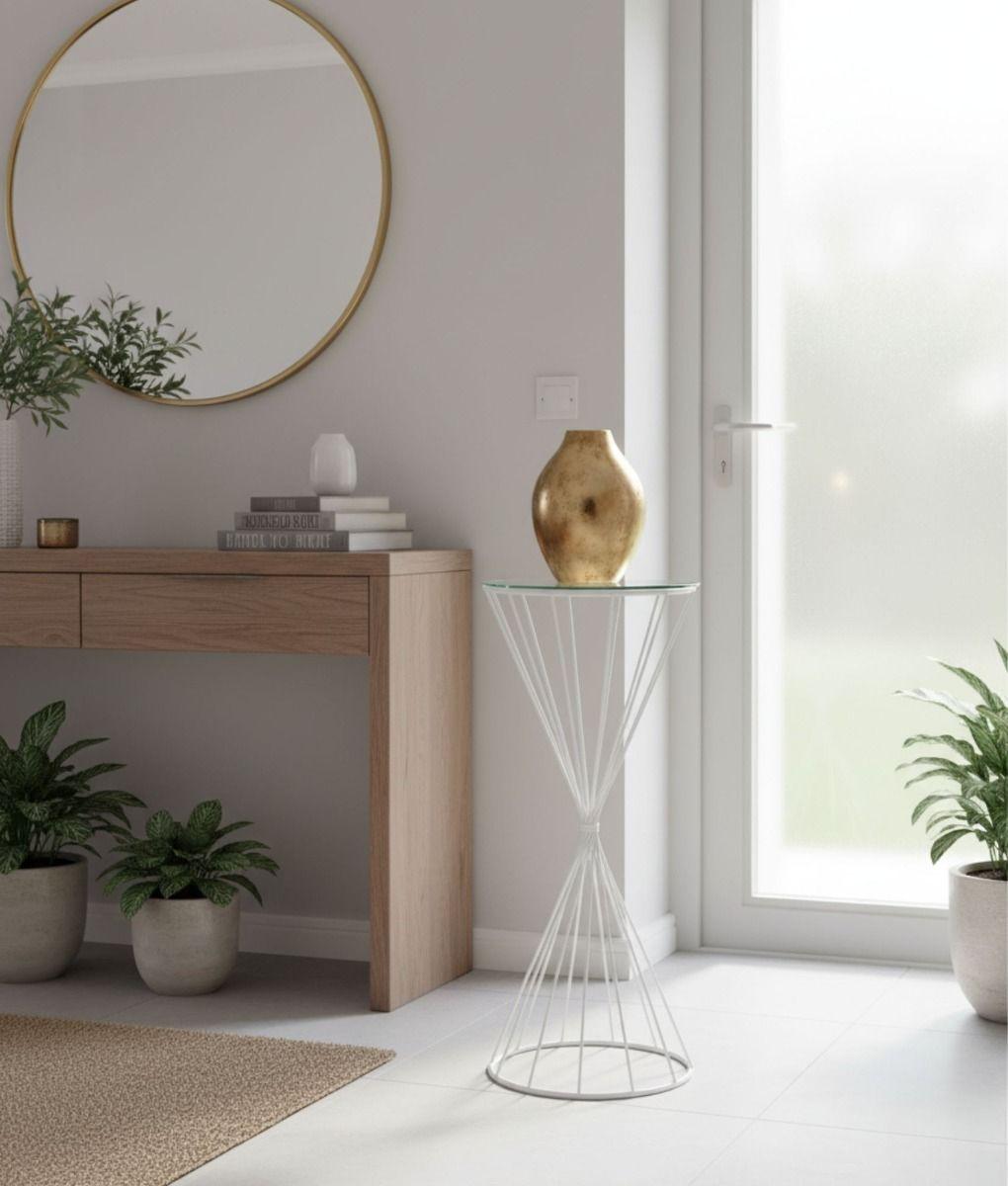 Mesa Auxiliar Centro Cruzada Forma Reloj Arena Funcional Jhn-8