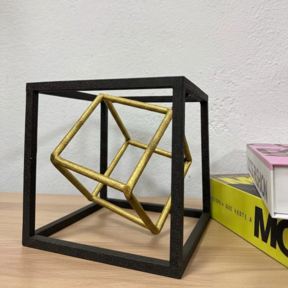 Estatua Figura Decorativa Geométrica Adorno Hogar Cubo Jhn-5