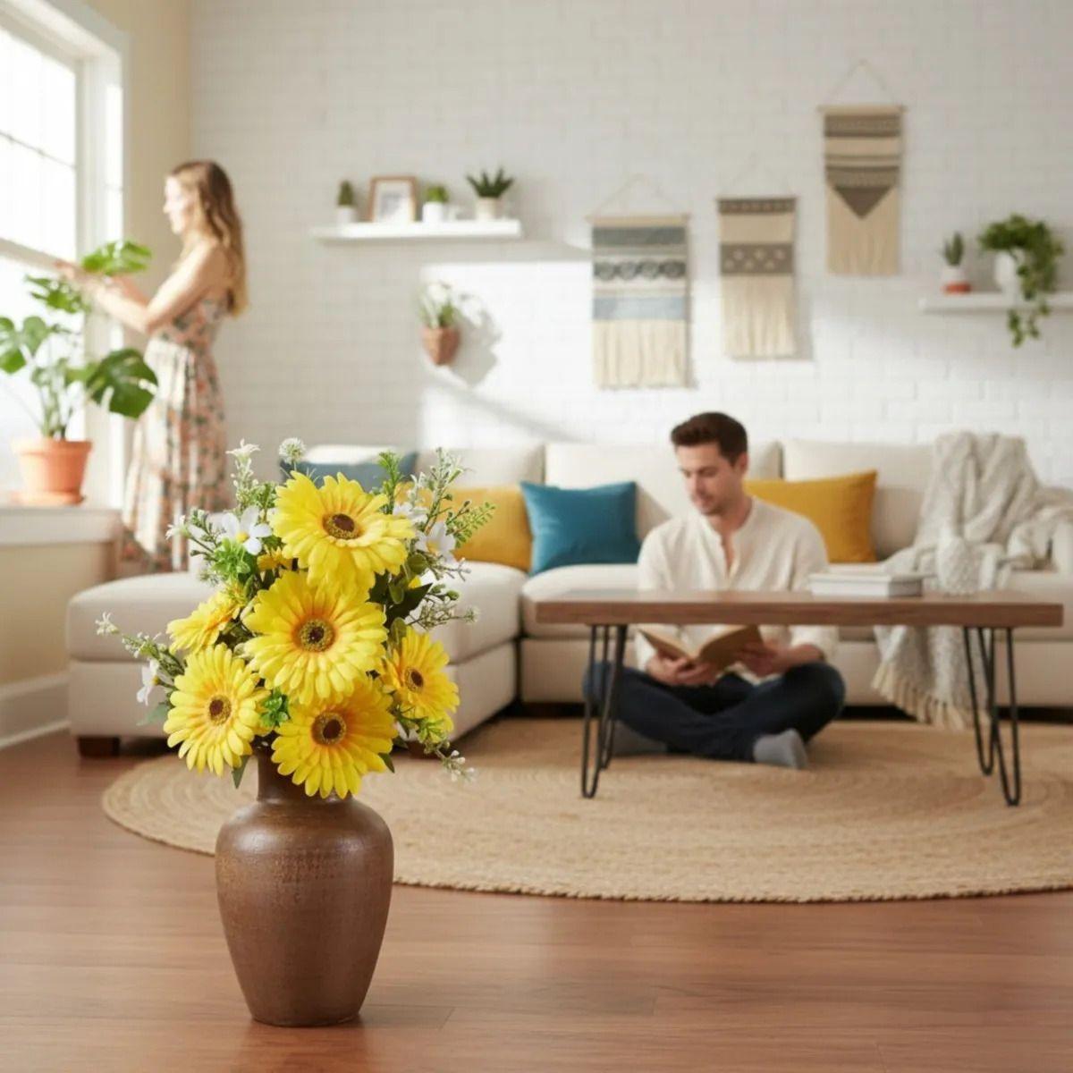 Set 2 Arreglo Artificial Floral Realista Decoración Jhn-2