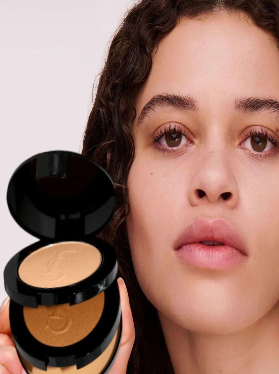 Pack 2 Polvos Compacto Base e Iluminador 3en1 Maquillaje Lau-9