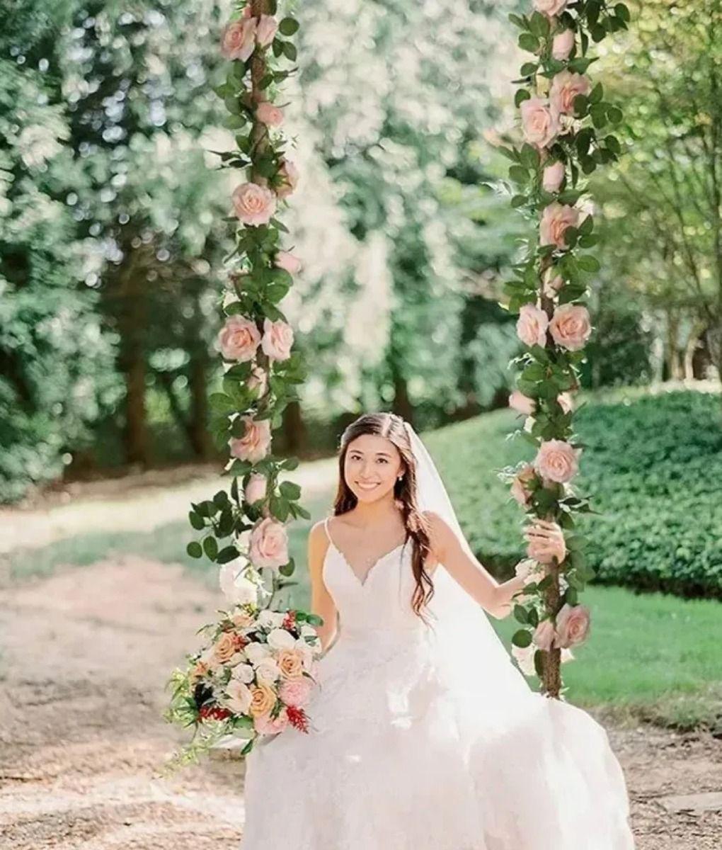 Flores Articiales Rosas Enredadera Elegante Guirnalda Jhn-4