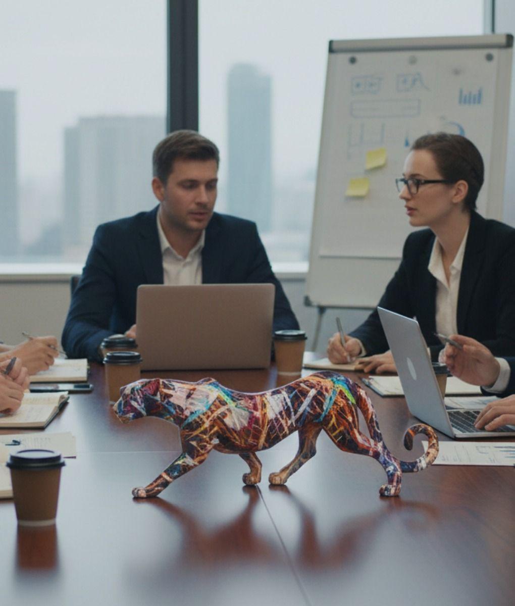 Estatura Decorativa Pantera Graffiti Escultura Urbana Jhn-2