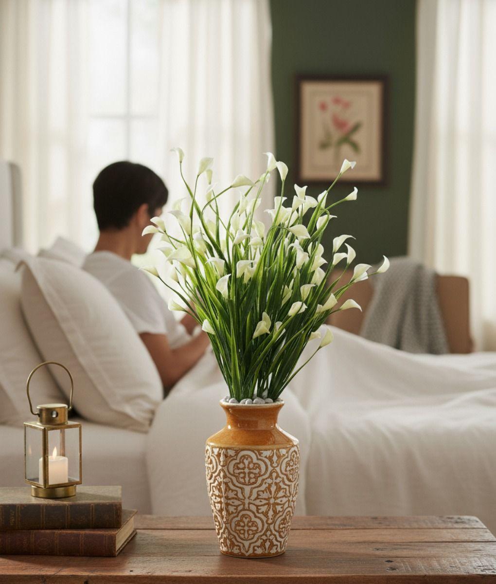 Set 2 Flores Artificiales Ramo Decorativo Adorno Jhn-2