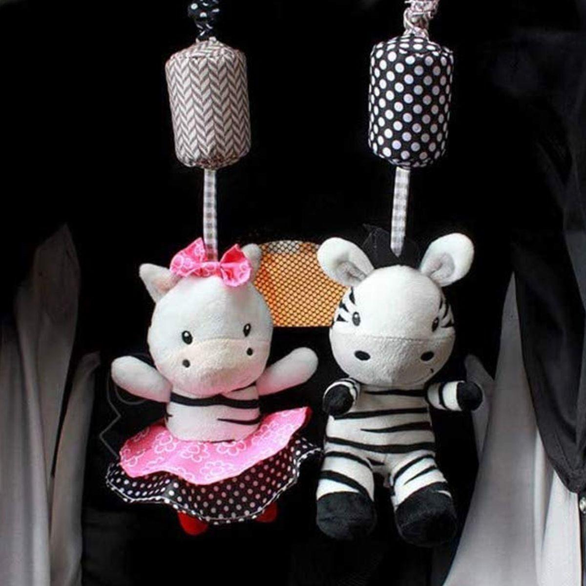 SET 2 SONAJEROS JUGUETE SENSORIAL PELUCHE COLGANTE BEBE LAU-6