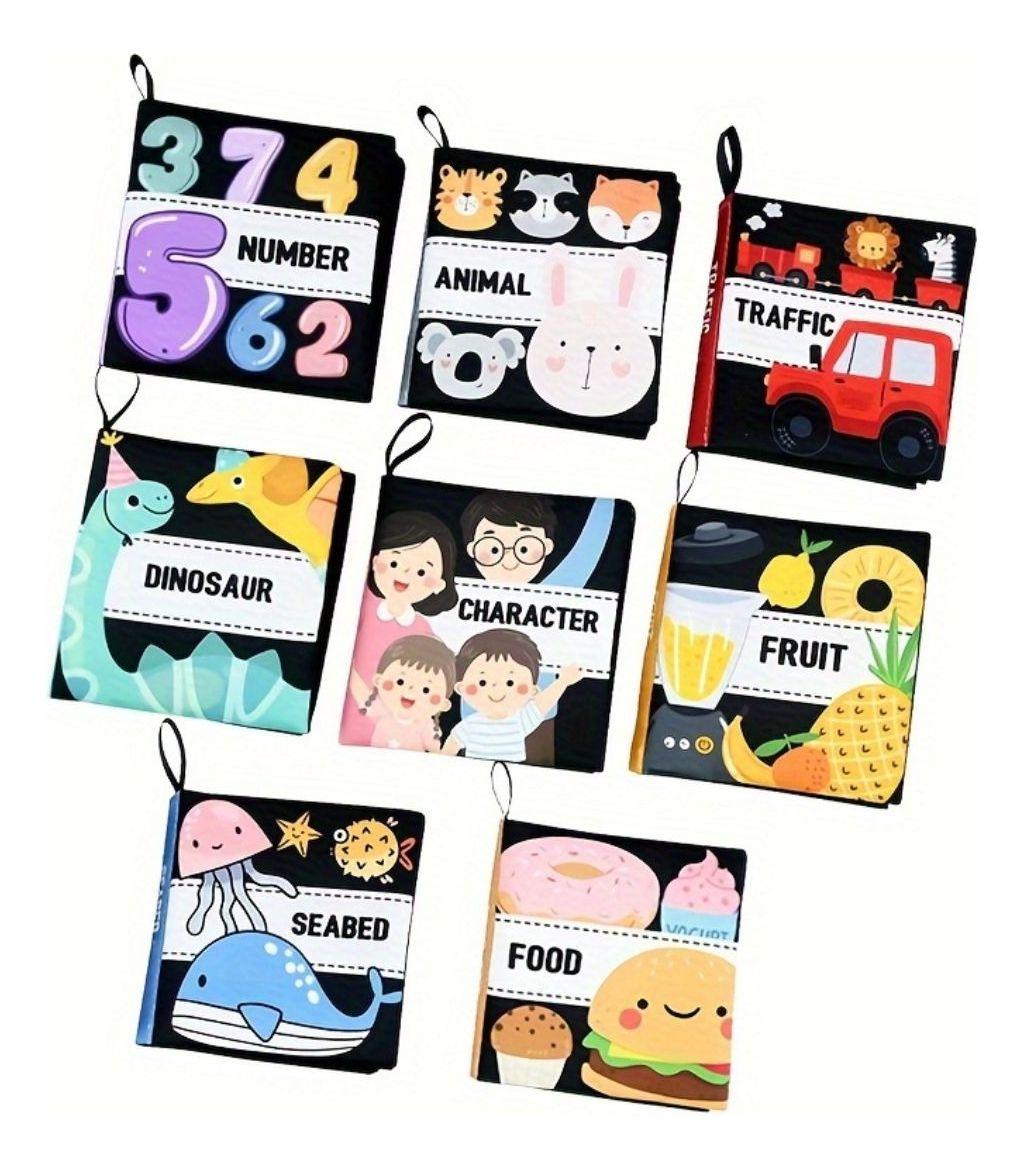 SET 4 JUGUETES LIBRO DE TELA SENSORIAL BILINGÜE NIÑOS LAU-3
