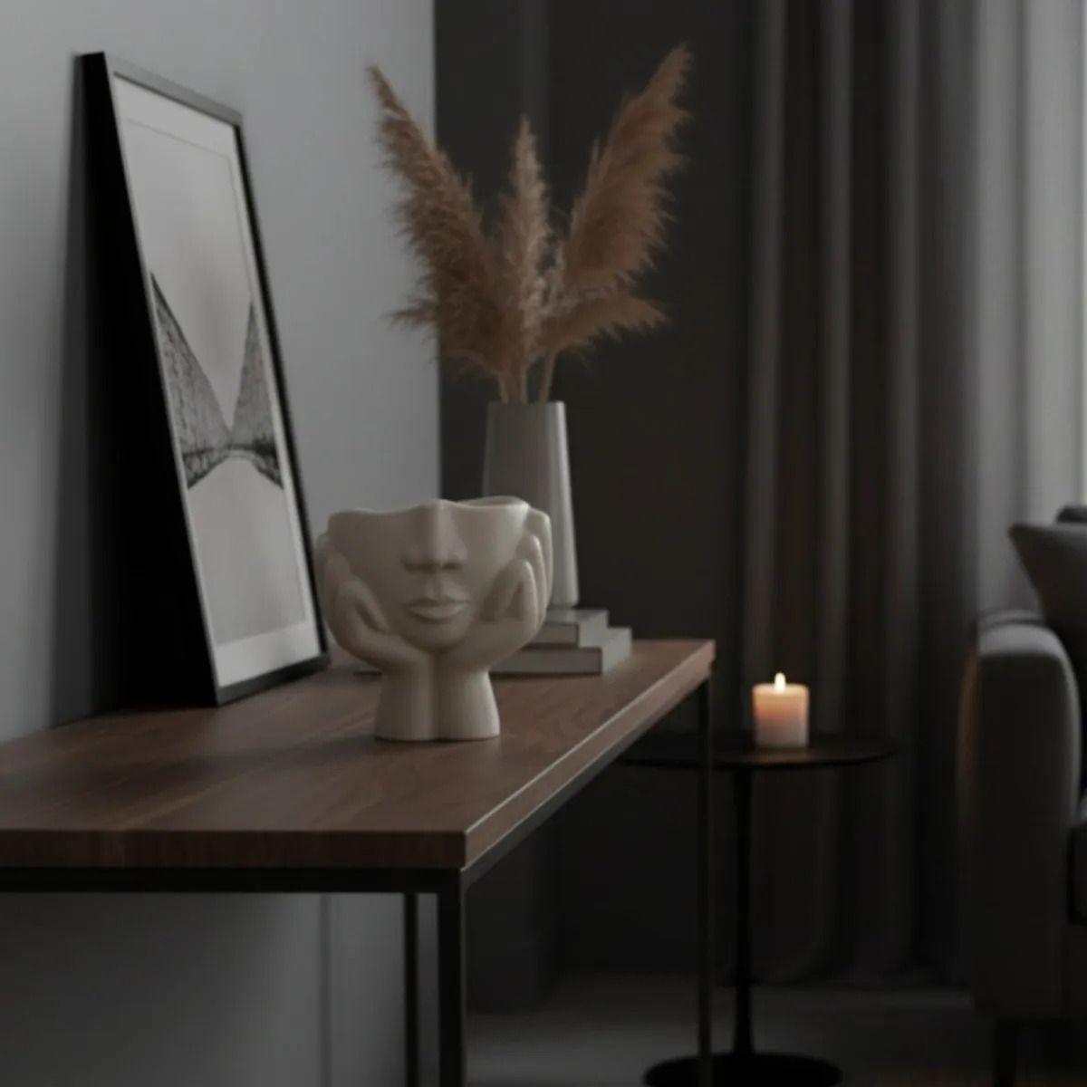Florero Decorativo Diseño Moderno Cabeza Pensante Jhn-8