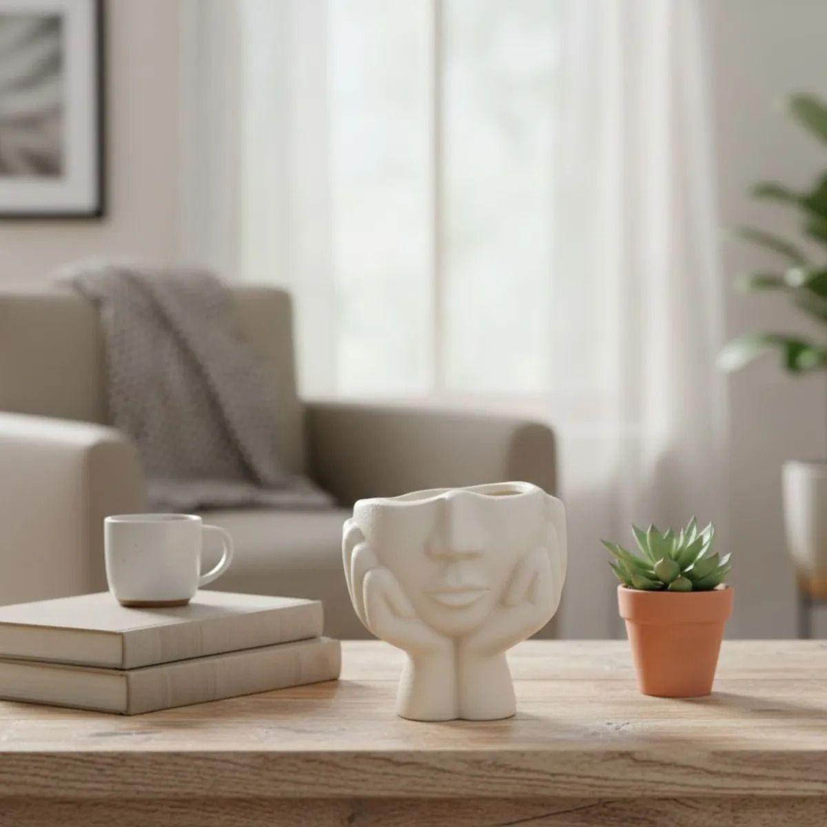 Florero Decorativo Diseño Moderno Cabeza Pensante Jhn-9