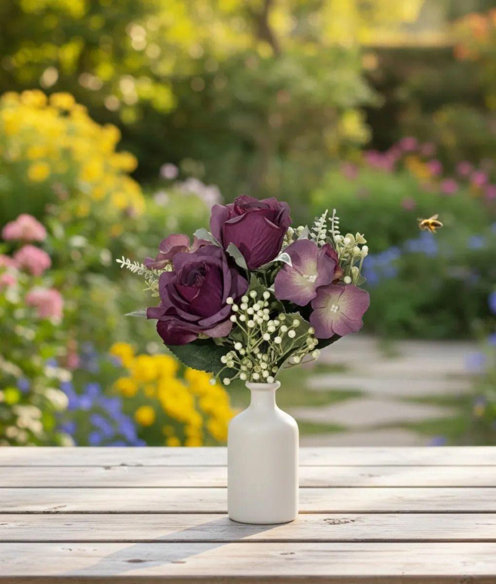 Set 3 Flores Artificiales Silvestres Ramo Decorativo Jhn-6