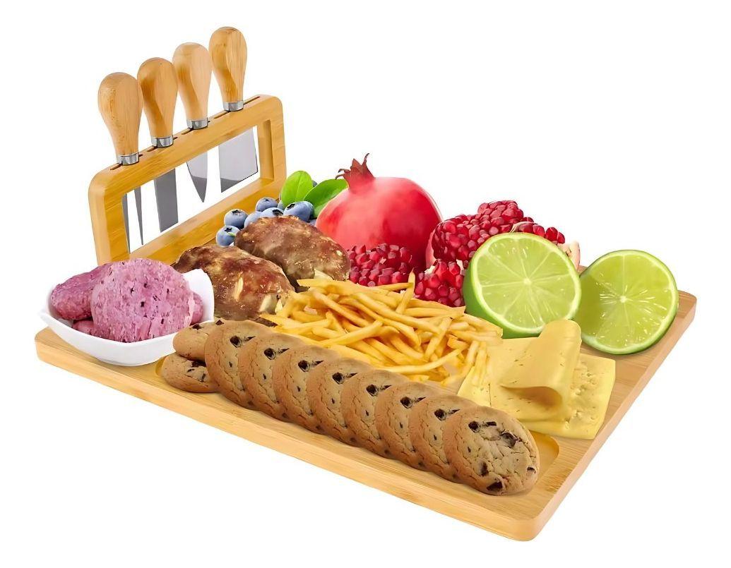 Tabla Picar Queso Embutido Utensilio Soporte Funcional Jhn-2