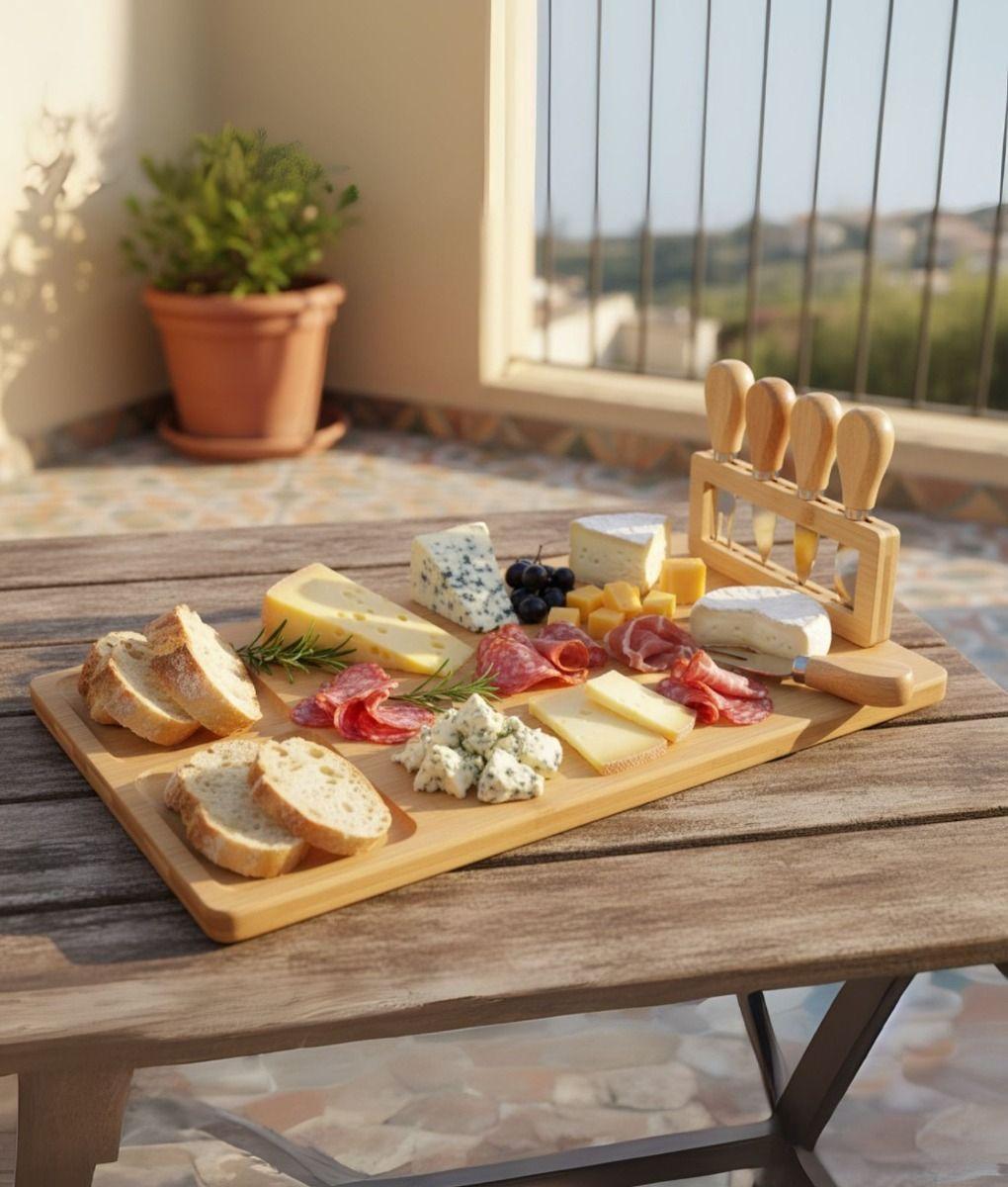 Tabla Picar Queso Embutido Utensilio Soporte Funcional Jhn-6