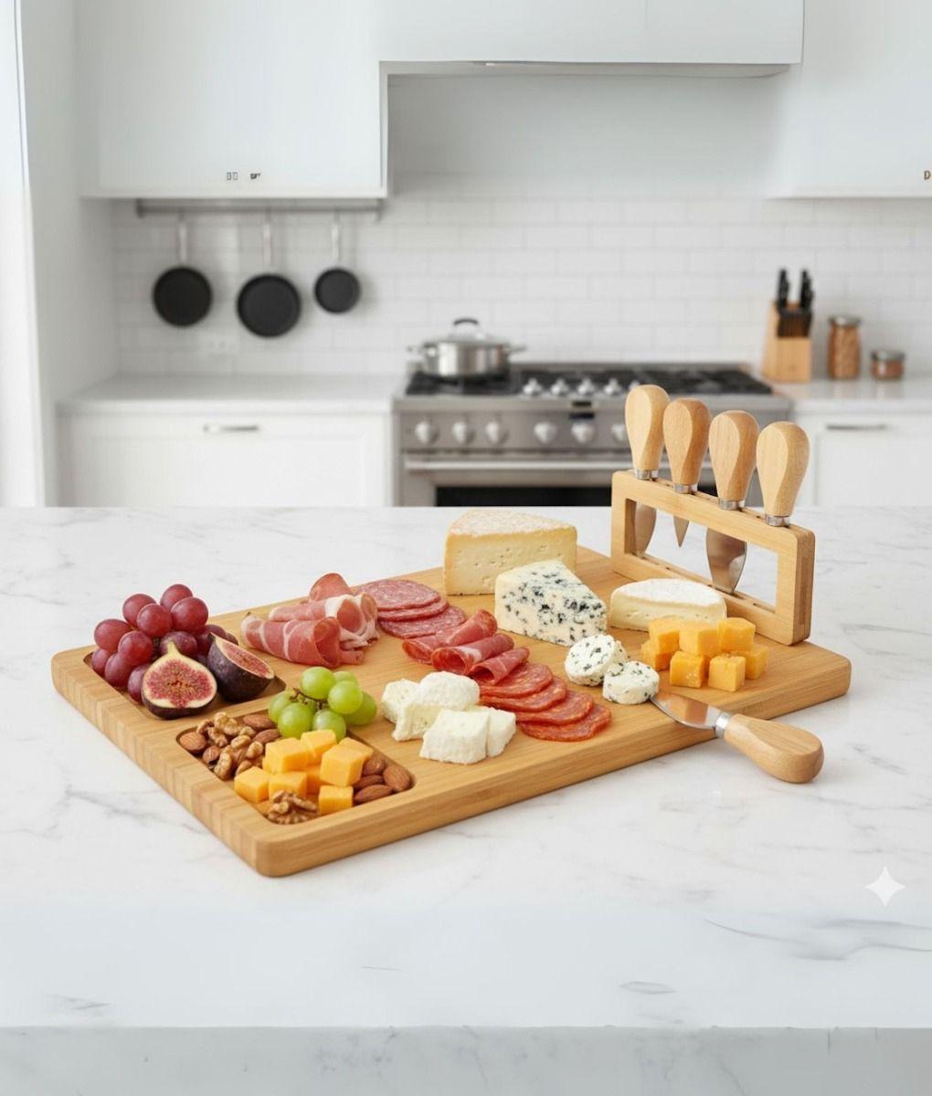 Tabla Picar Queso Embutido Utensilio Soporte Funcional Jhn-9