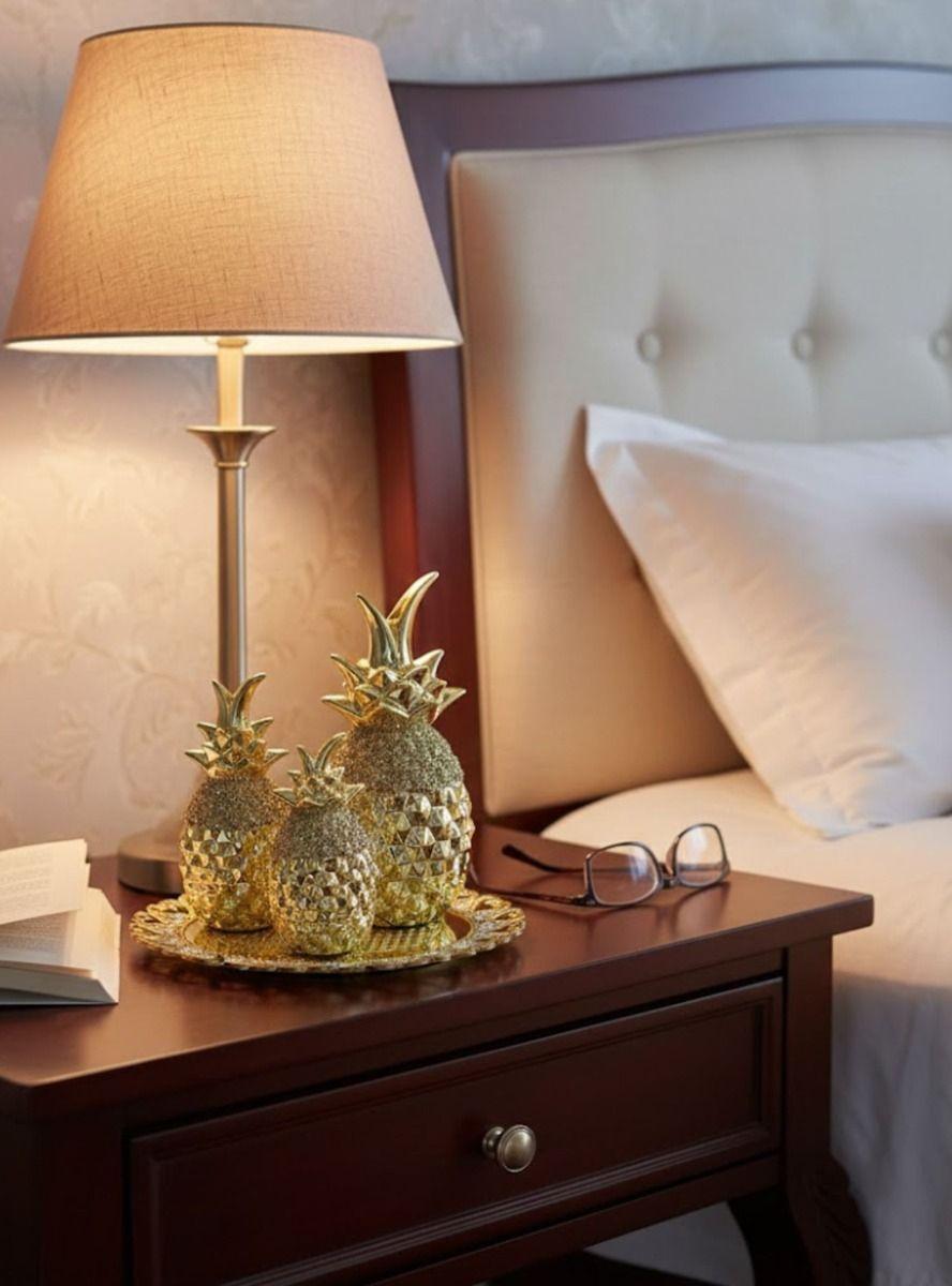 Set 3 Figura Decorativa Piña Elegante Adorno Mesa Centro Jhn-7