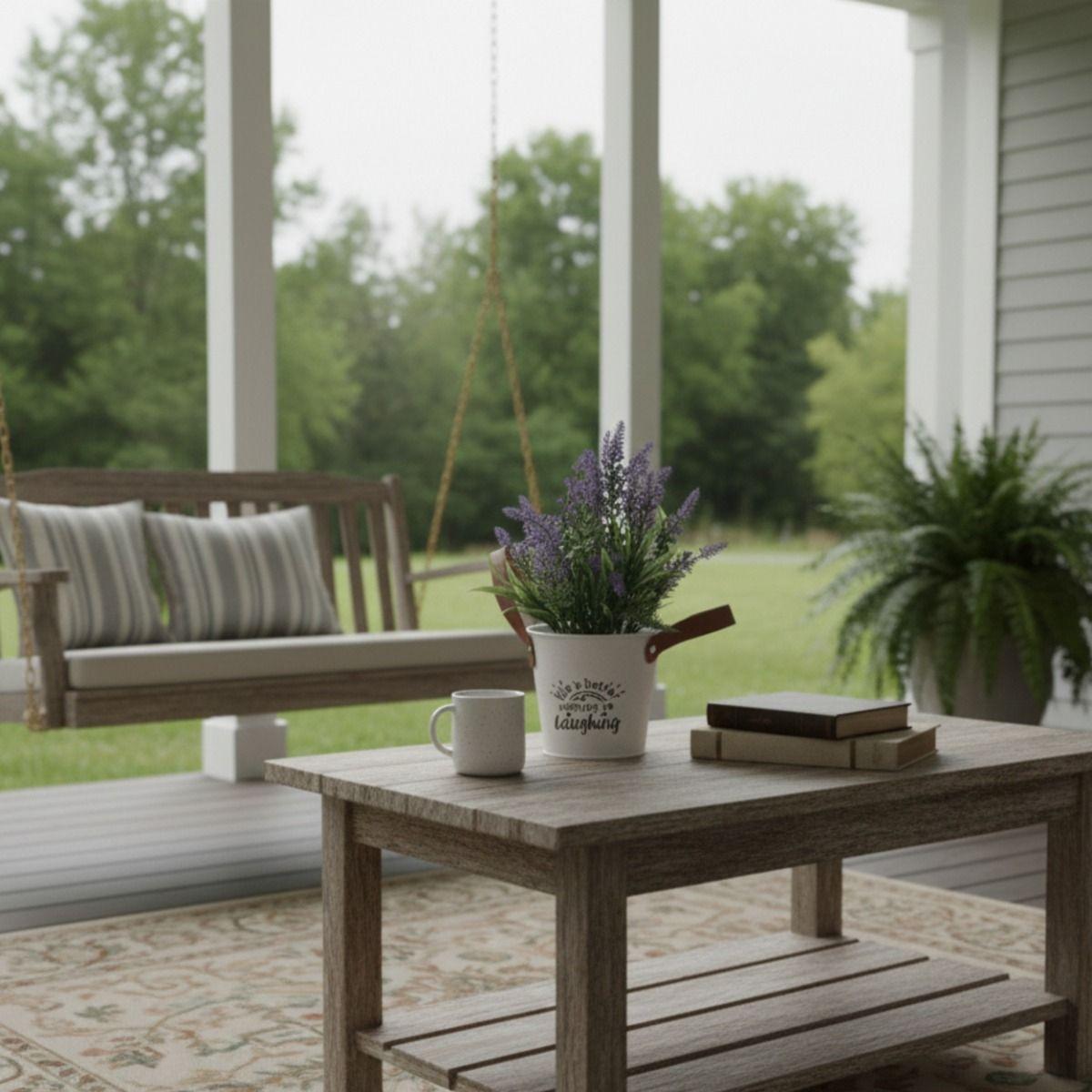 Set 2 Planta Artificial Decorativa Lavanda Encanto Jhn-5