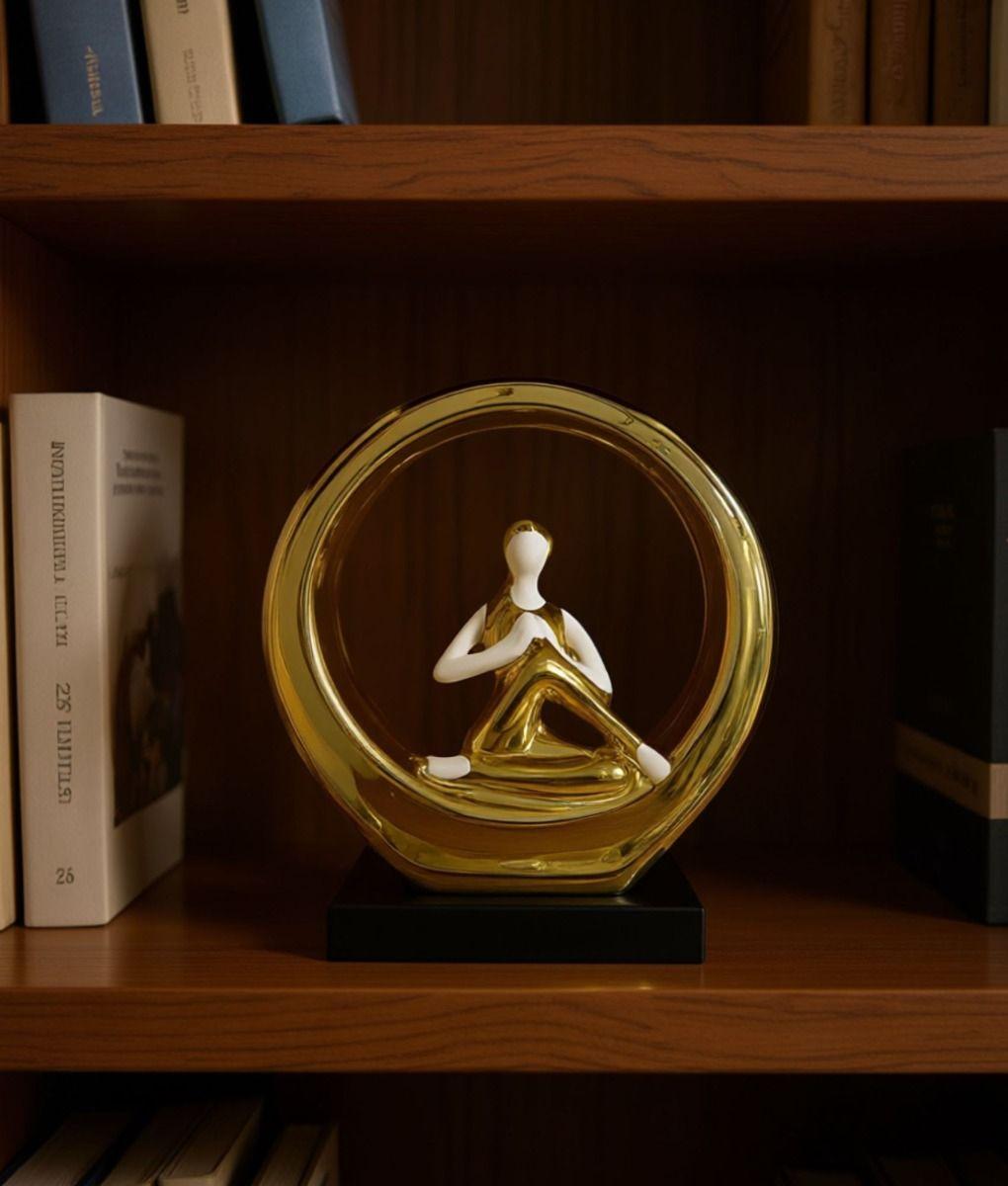 Figura Decorativa Mujer Estatua Adorno Postura Yoga Jhn-6