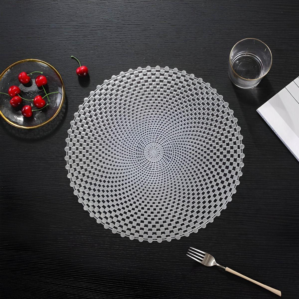Set de 10 Manteles Individuales Redondos Resistente 38cm Jhn-8