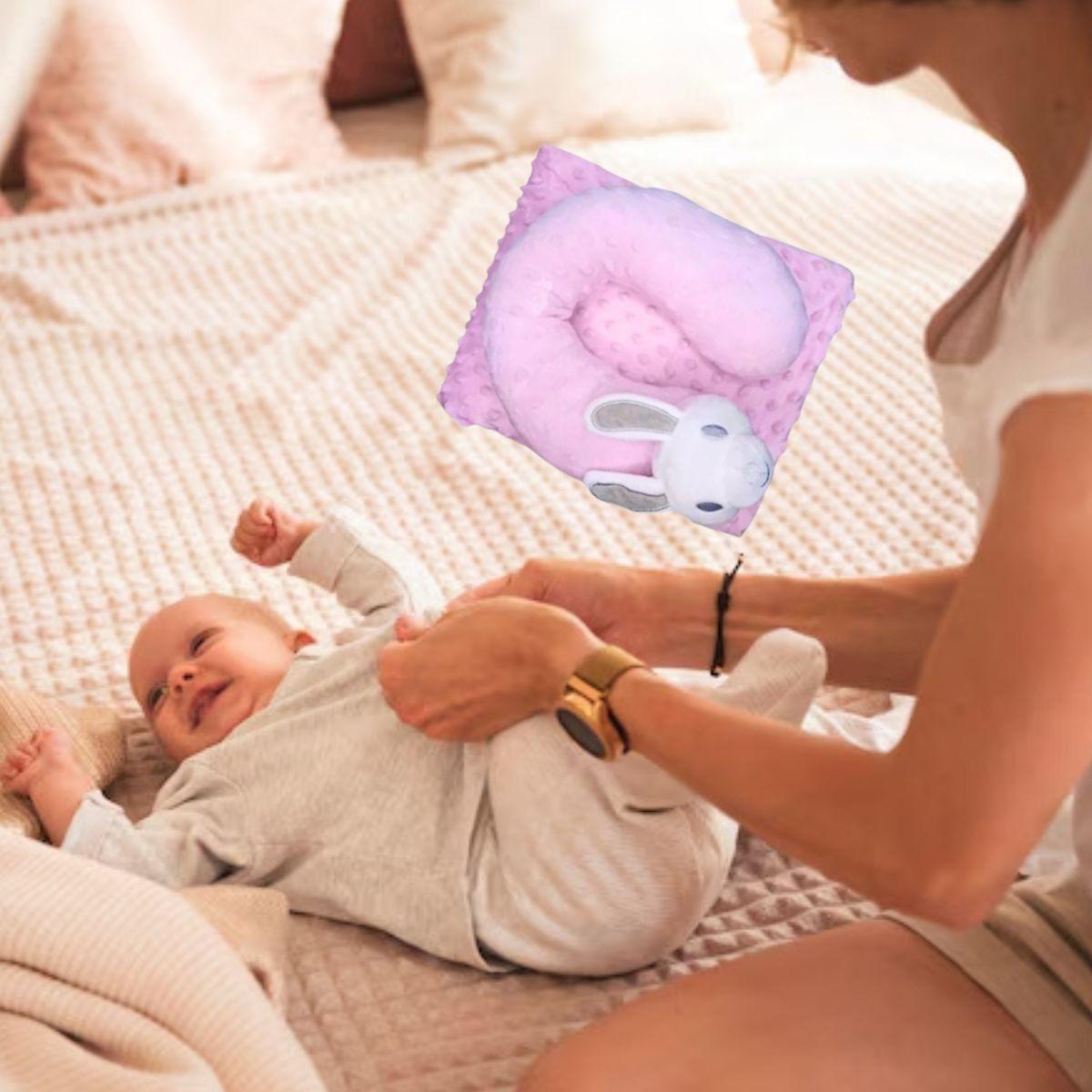 SET DE MANTA DE APEGO DOBLE+ ALMOHADA PELUCHE BEBE LAU -5