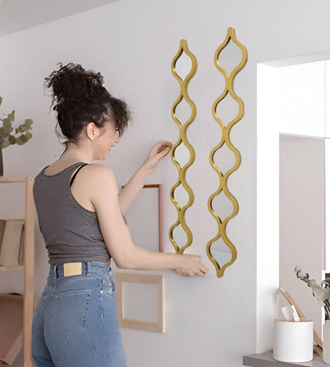 Espejo Pared Decorativo Lluvia Lágrimas Ondas Arabescas Jhn-2