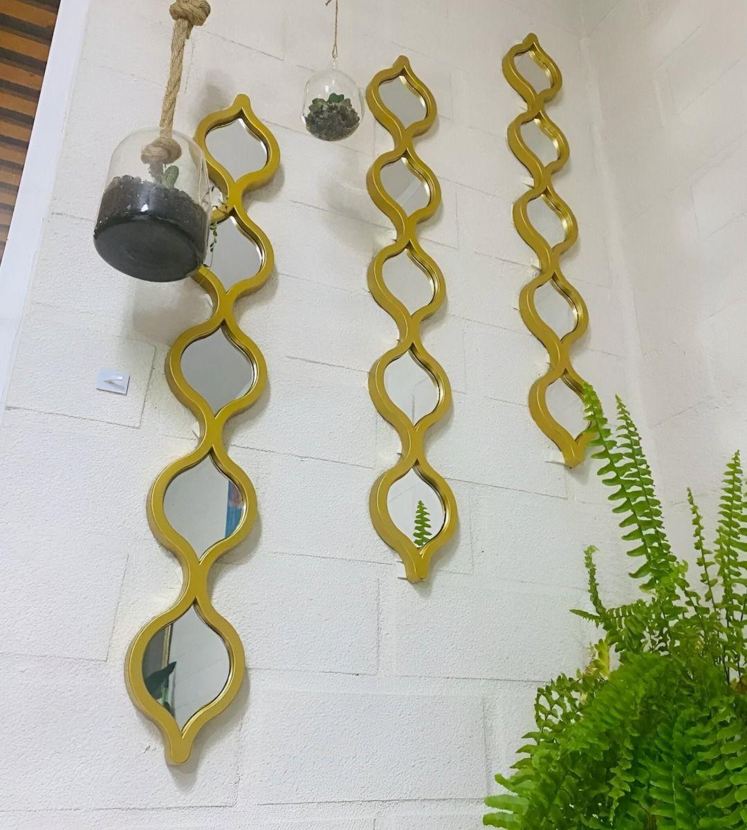 Espejo Pared Decorativo Lluvia Lágrimas Ondas Arabescas Jhn-5